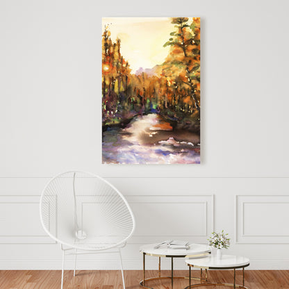 Toile de la rivière Merced | Paysages et arbres, art pour la décoration intérieure