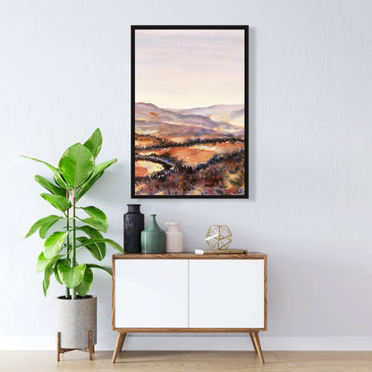 Toile encadrée Forêt canadienne | Décoration paysagère illustrative