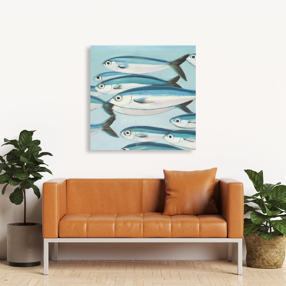 Small Fish of Caesio Caerulaurea Blue Canvas - Home Decor