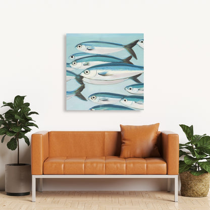 Small Fish of Caesio Caerulaurea Blue Canvas - Home Decor