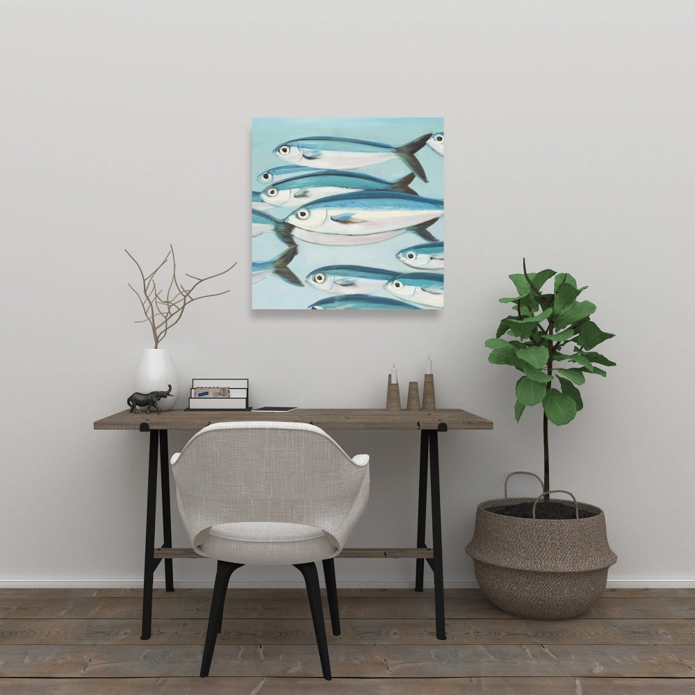 Small Fish of Caesio Caerulaurea Blue Canvas - Home Decor
