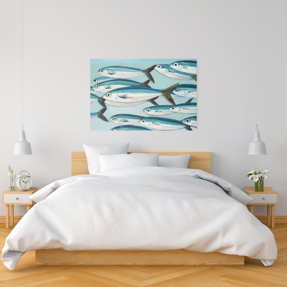 Small Fish of Caesio Caerulaurea Blue Canvas - Home Decor