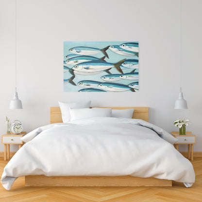 Small Fish of Caesio Caerulaurea Blue Canvas - Home Decor
