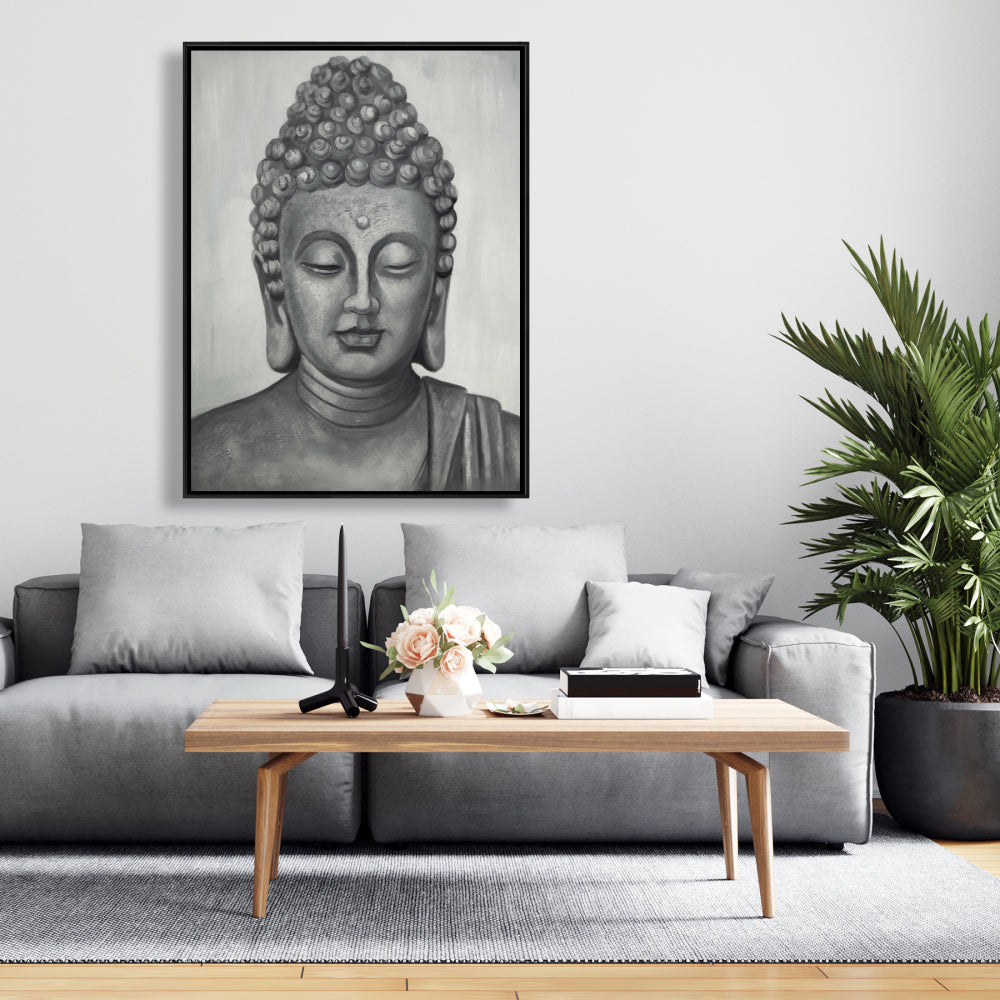 Spiritual Buddha Framed Canvas | Asian Art for Man Bedroom Decor