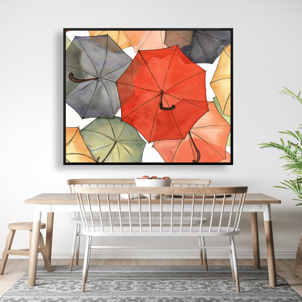 Toile encadrée « Les Parapluies du Petit Champlain » | Décoration intérieure