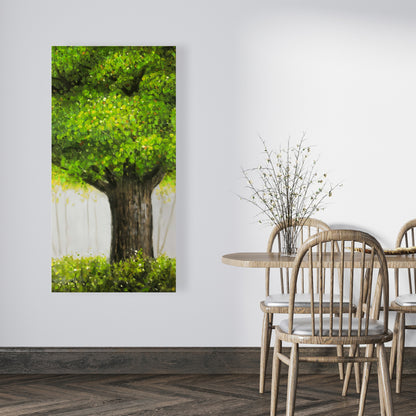 Toile Grand Arbre Vert | Décoration de Chambre Arbres Bruns