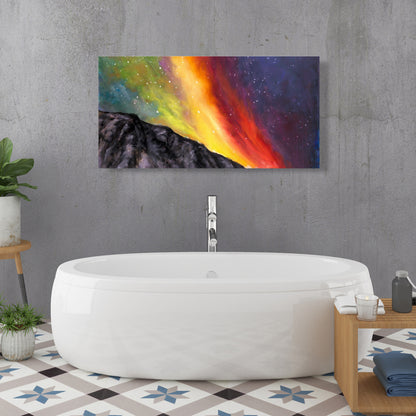 Toile « Aurore boréale » | Décoration de chambre contemporaine bleue