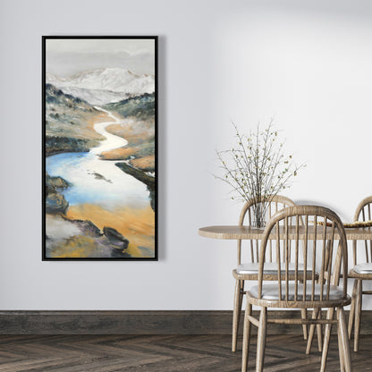 Toile Paysage contemporain bleu | Décoration d'intérieur encadrée