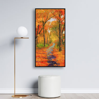 Autumn Trail in Forest Canvas | Trees Contemporary Home Decor