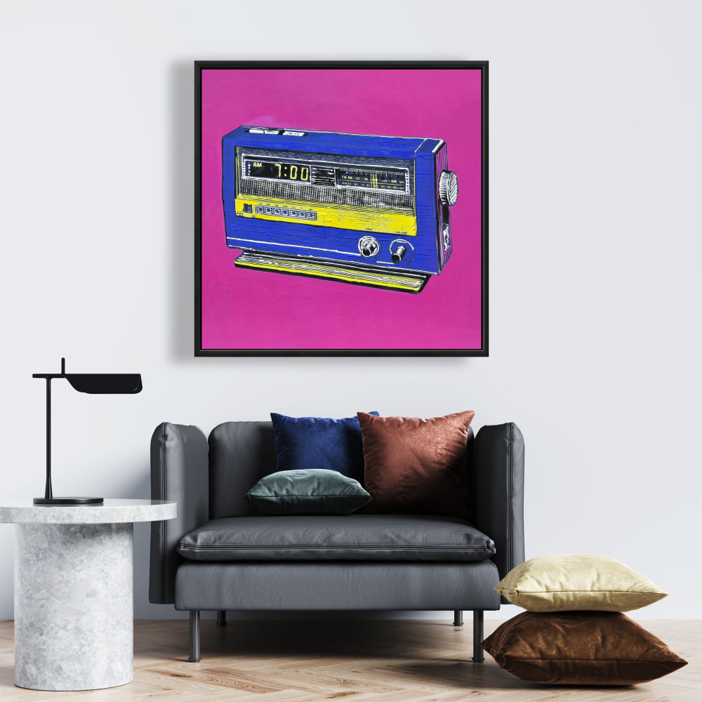 Retro Radio Alarm Canvas | Musical Bedroom Decor Art