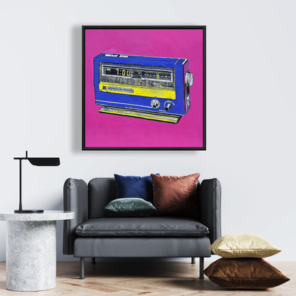 Retro Radio Alarm Canvas | Musical Bedroom Decor Art