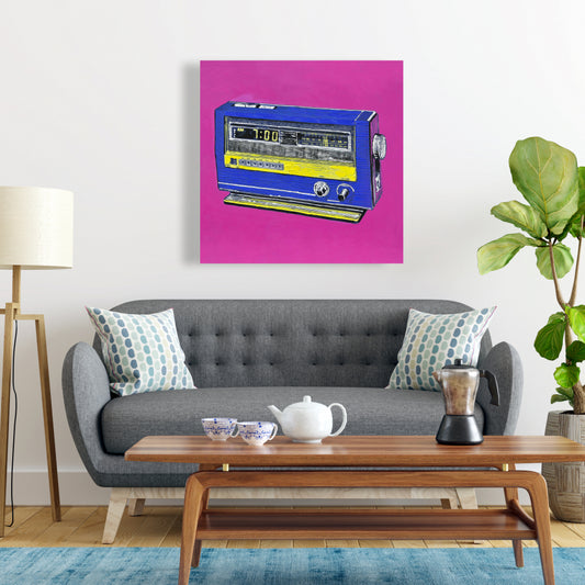 Retro Radio Alarm Canvas | Vintage Musical Instrument Decor