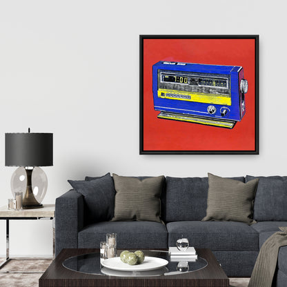 Retro Radio Alarm | Framed Canvas | Home Decor Wall Art