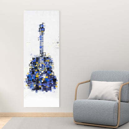 Abstract Guitar Canvas | Blue Art for Home Decor