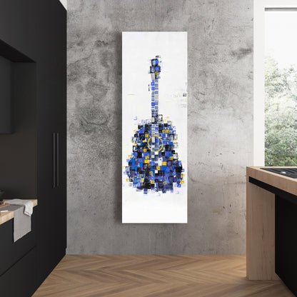 Abstract Guitar Canvas | Blue Art for Home Decor
