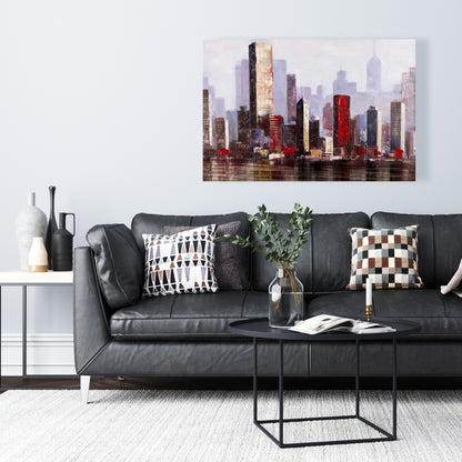 Industrial Cities Blue Canvas - Urban Style Home Decor