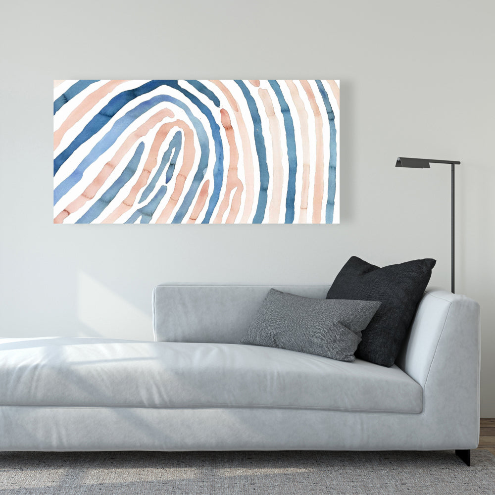 Fingerprint Blue Bathroom Canvas Decor | Unique Home Art