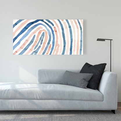 Fingerprint Blue Bathroom Canvas Decor | Unique Home Art