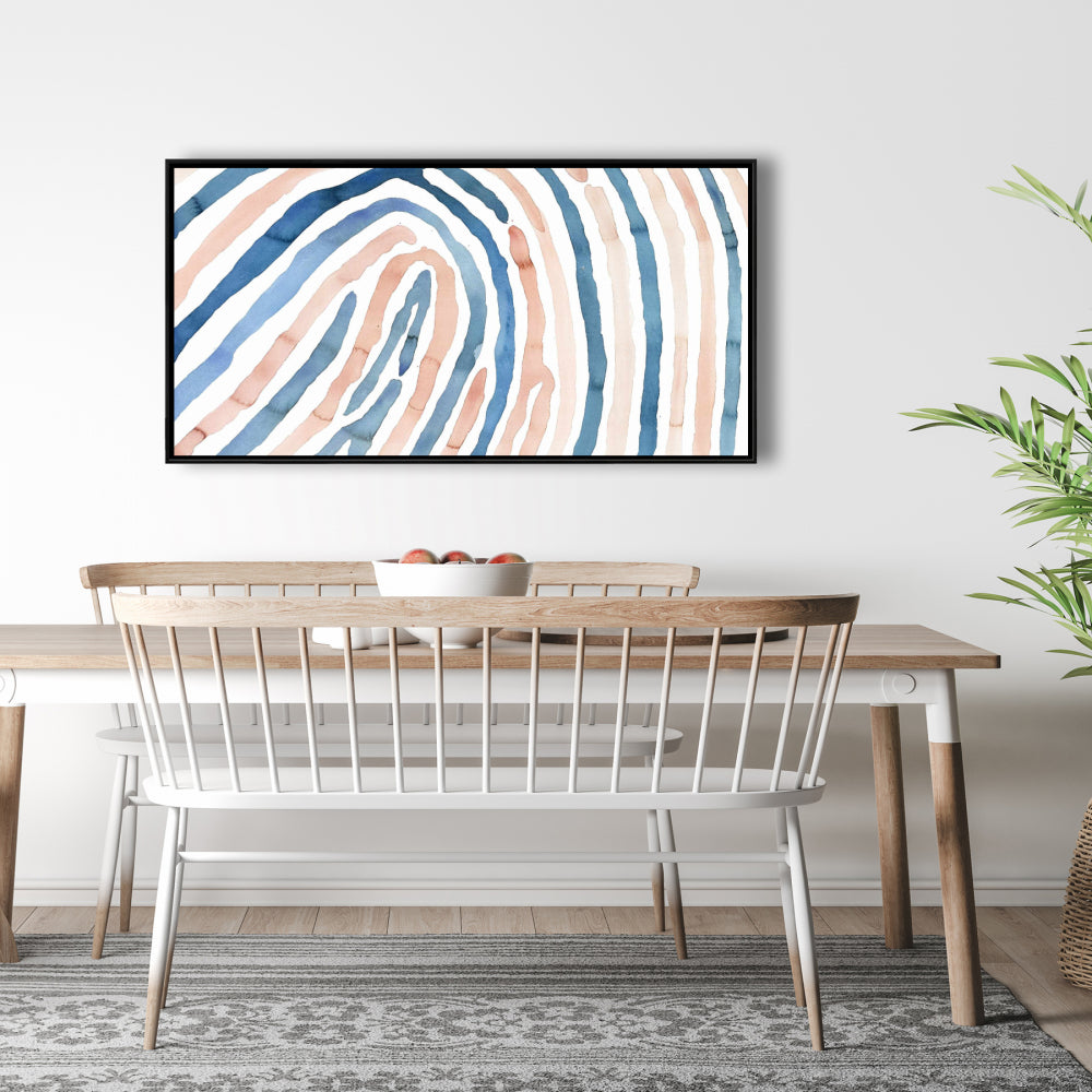 Toile encadrée « Formes de salle de bain avec empreintes digitales » | Décoration d'intérieur