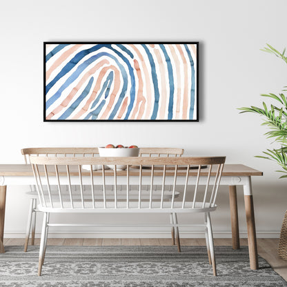 Toile encadrée « Formes de salle de bain avec empreintes digitales » | Décoration d'intérieur