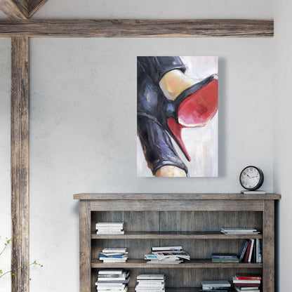 Crossed Legs & High Heels Canvas - Fashion Bedroom Shoes Decor