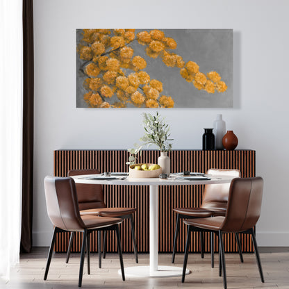 Golden Wattle Plant Canvas - Floral Botanical Bedroom Decor