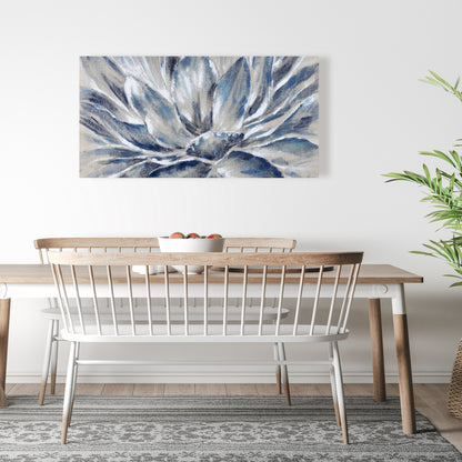 Toile à fleurs bleues et grises | Décoration botanique pour la maison