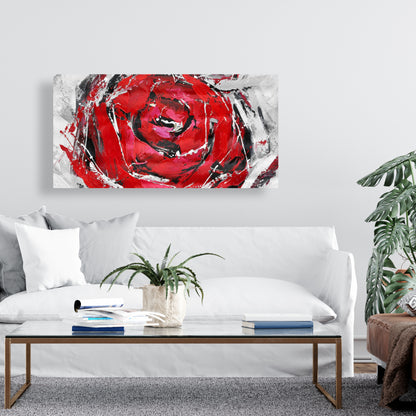 Abstract Red Roses Canvas | Floral & Botanical Home Decor