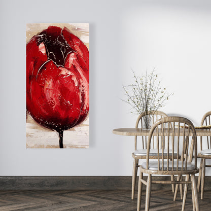 Two Red Tulips Canvas - Floral Botanical Bedroom Decor