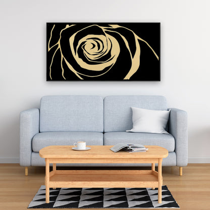 Black Rose Framed Canvas | Romantic Bedroom Flowers Decor