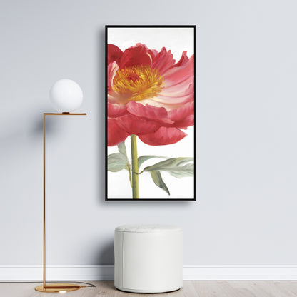 Pink Peony Floral Canvas | Botanical Bedroom Decor Frame