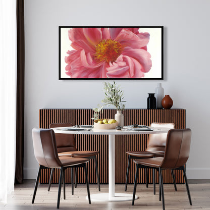 Pink Peony Flower Canvas | Botanical Home Decor - Framed Art