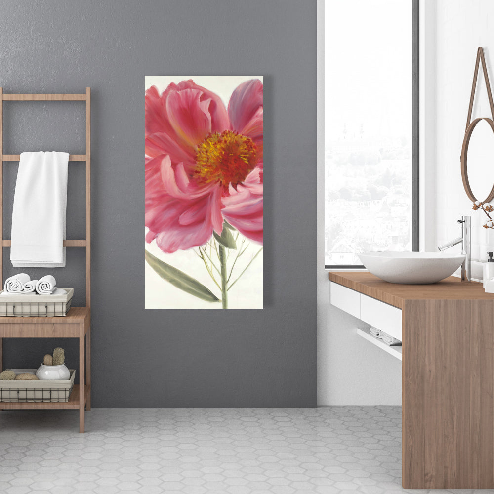 Pink Peony Flower Canvas | Botanical Home Decor Wall Art