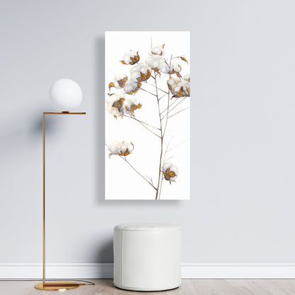 Botanical Scandinavian Canvas | Cotton Flowers Branch Decor