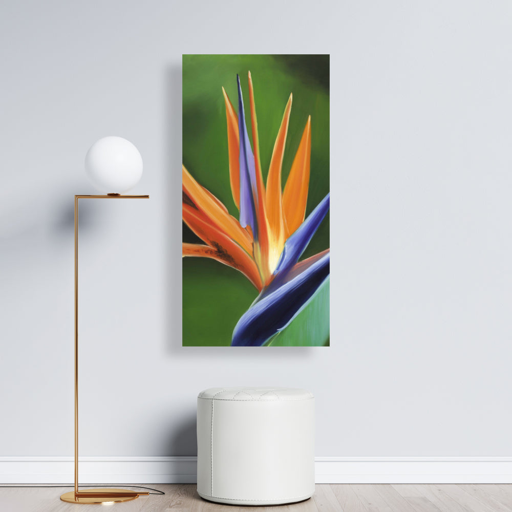 Bird of Paradise Flower Canvas | Green Botanical Home Decor