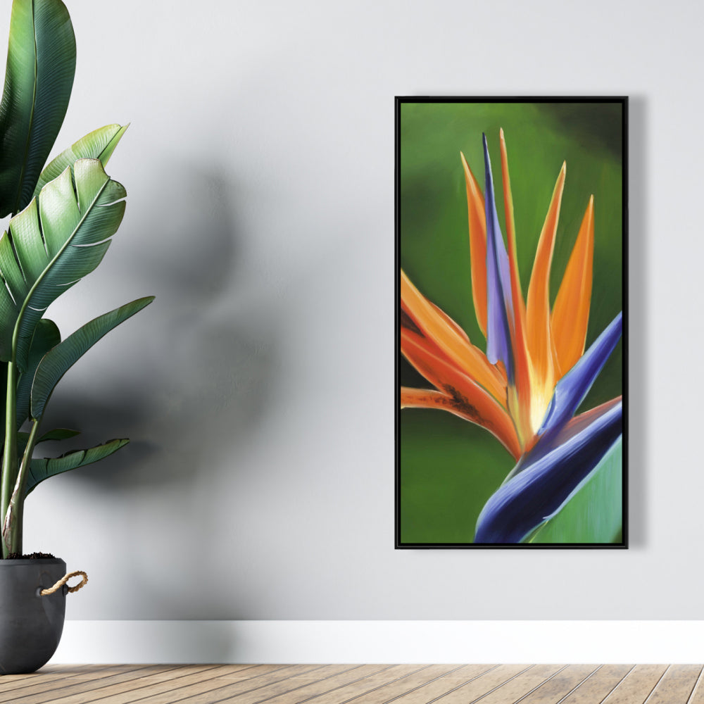 Bird of Paradise Flower Canvas | Green Botanical Home Decor