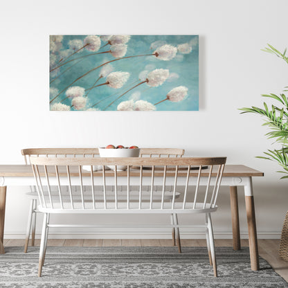 Romantic Cotton Grass Canvas | Floral Botanical Home Decor