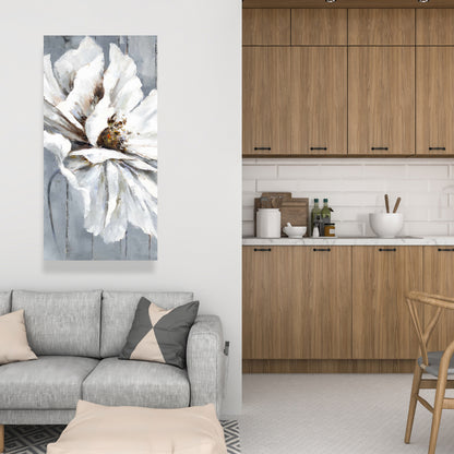 Floral & Botanical Blue Bedroom Canvas - Flower on Wood Decor