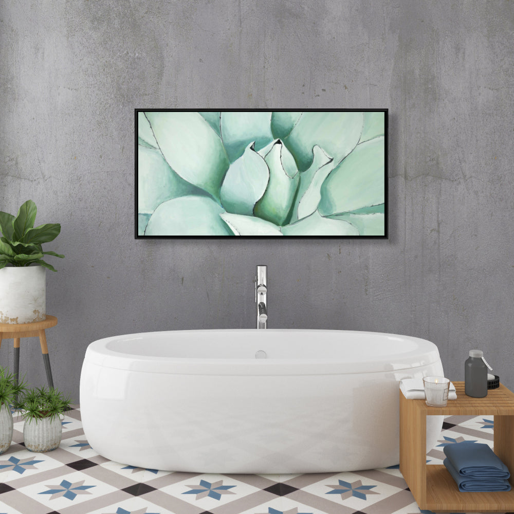 Succulent Closeup - Contemporary Floral Canvas for Home Decor