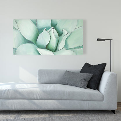 Gros plan sur toile botanique de plantes succulentes - Décoration d'intérieur contemporaine