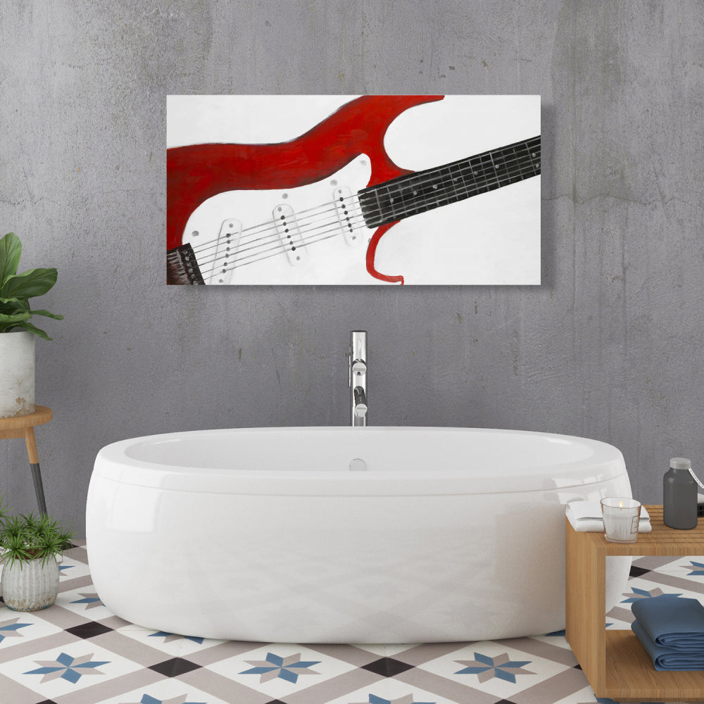 Red Rock Guitar Canvas - Contemporary Bedroom Home Decor