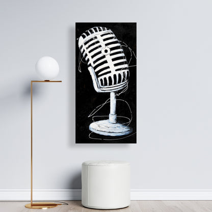 Toile avec microphone - Décoration musicale moderne pour homme