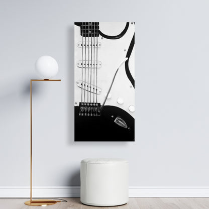 Black Electric Guitar Canvas | White Hobbies Home Decor
