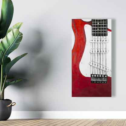 Red Electric Guitar Canvas - Musical Home Decor for Livingroom