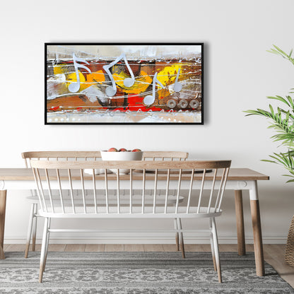 Toile encadrée Harmony Gray | Décoration musicale pour chambre à coucher