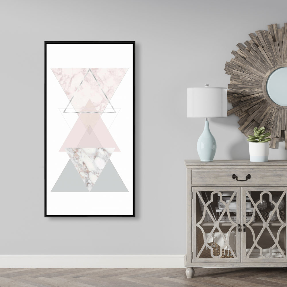 Toile d'art géométrique | Décoration encadrée minimaliste pour chambre à coucher