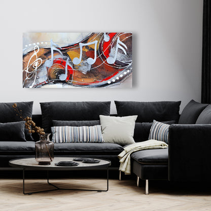 Abstract Serenade Canvas | Contemporary Gray Bedroom Decor