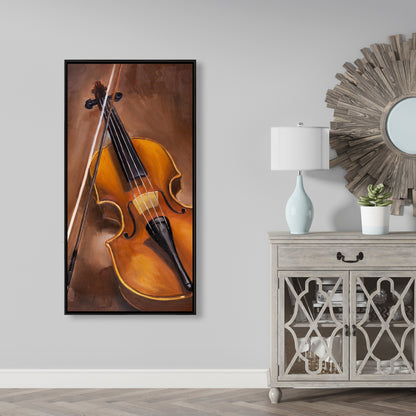Toile musicale « Violon alto marron » | Décoration encadrée américaine