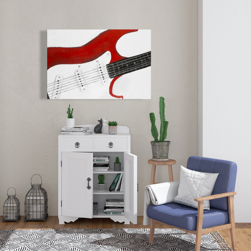 Red Rock Guitar Canvas - Contemporary Bedroom Home Decor