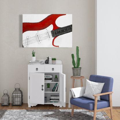 Red Rock Guitar Canvas - Contemporary Bedroom Home Decor